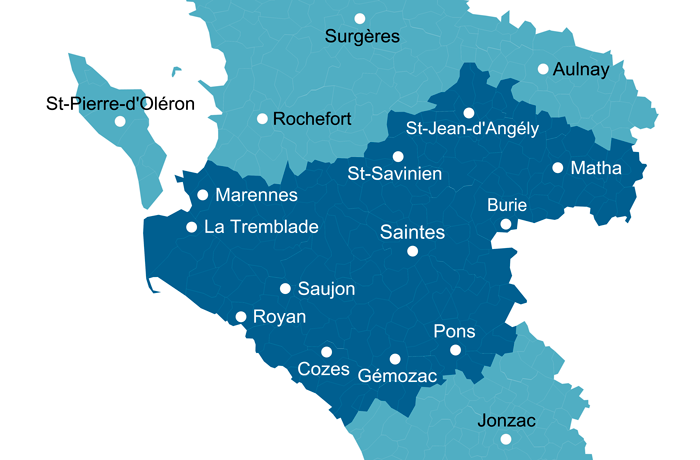 Zones d'intervention Charente-Maritime